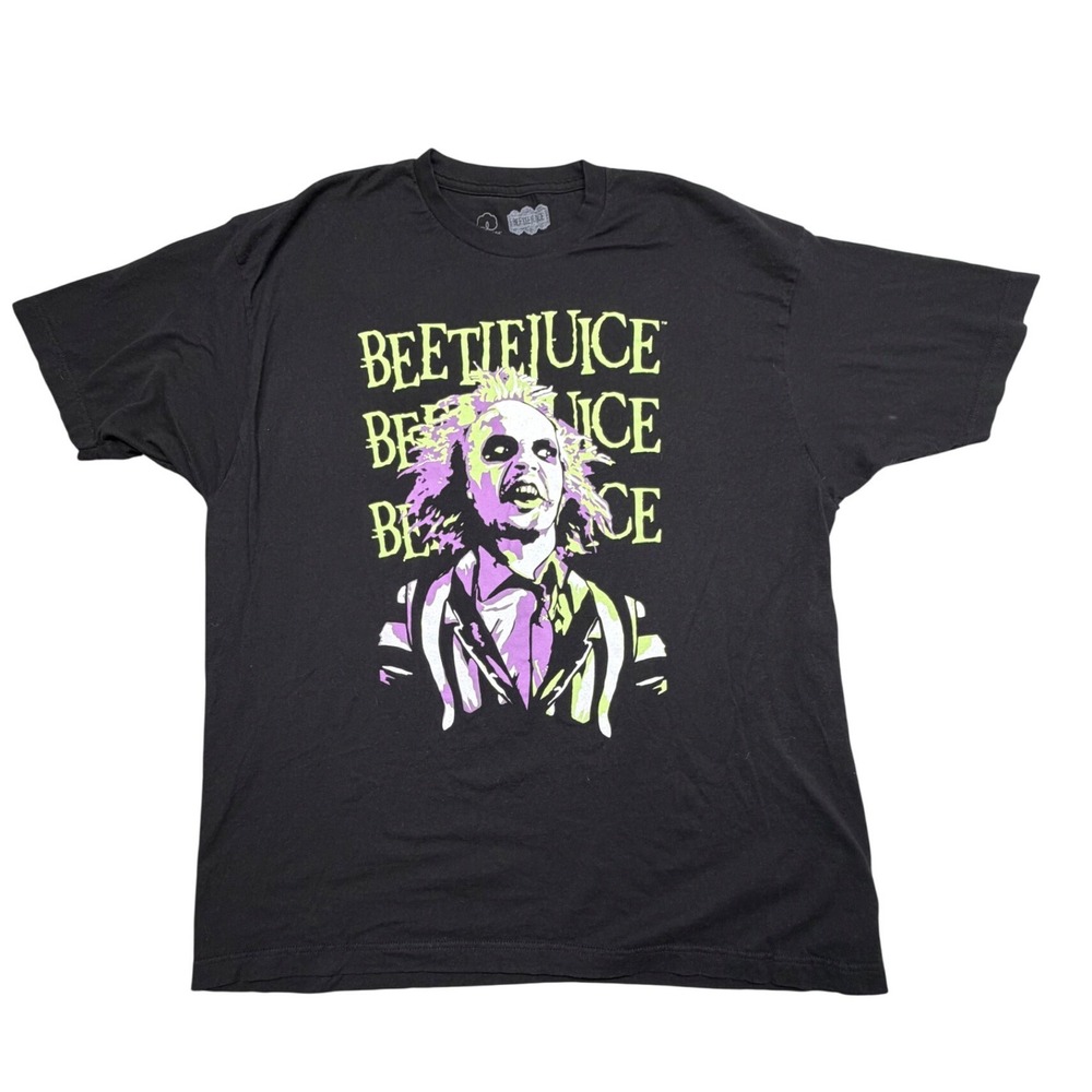 Beetlejuice Mens Graphic T-Shirt Black 2XL Cotton USA Movie Tee 2024 WB